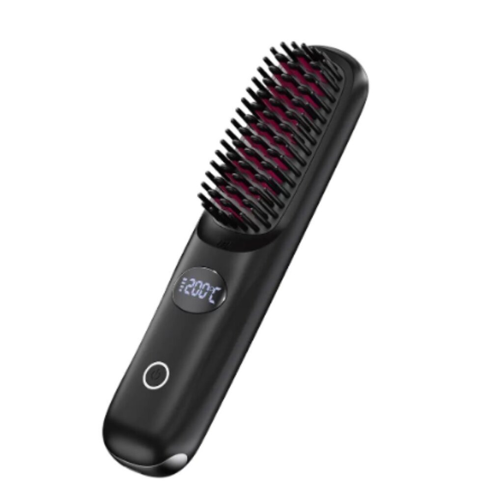 Portable Cordless Hair Straightener Mini Straightening Brush for Travel